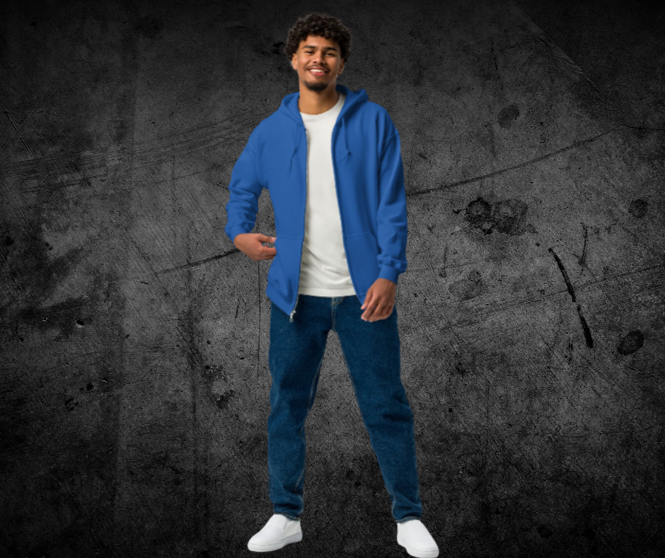 Unbound zip hoodie, design on back