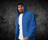 Unbound zip hoodie, design on back