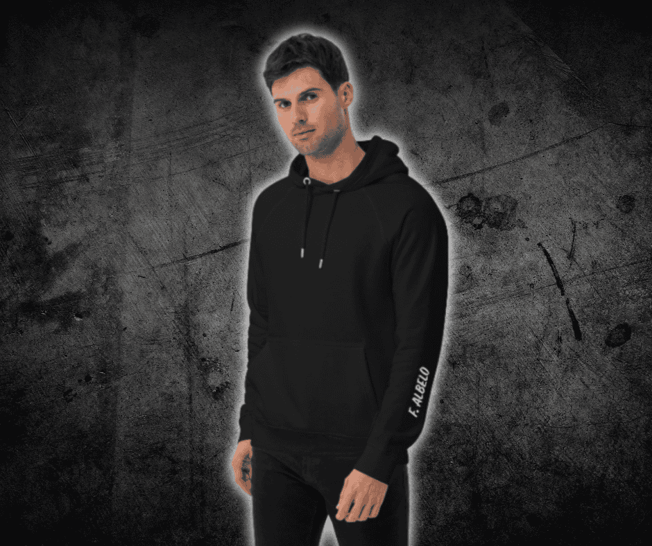 Fievil Raglan Hoodie with Embroidered Sleeve