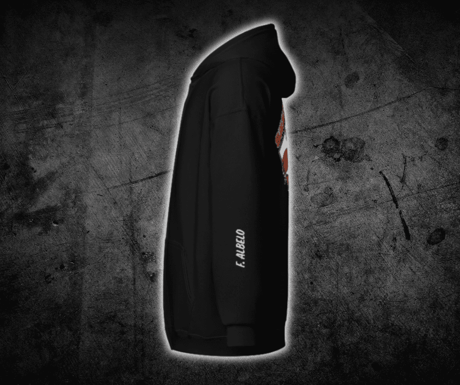 Fievil Heavy Blend Zip Hoodie with Embroidered Sleeve