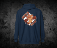 Fievil Heavy Blend Zip Hoodie with Embroidered Sleeve