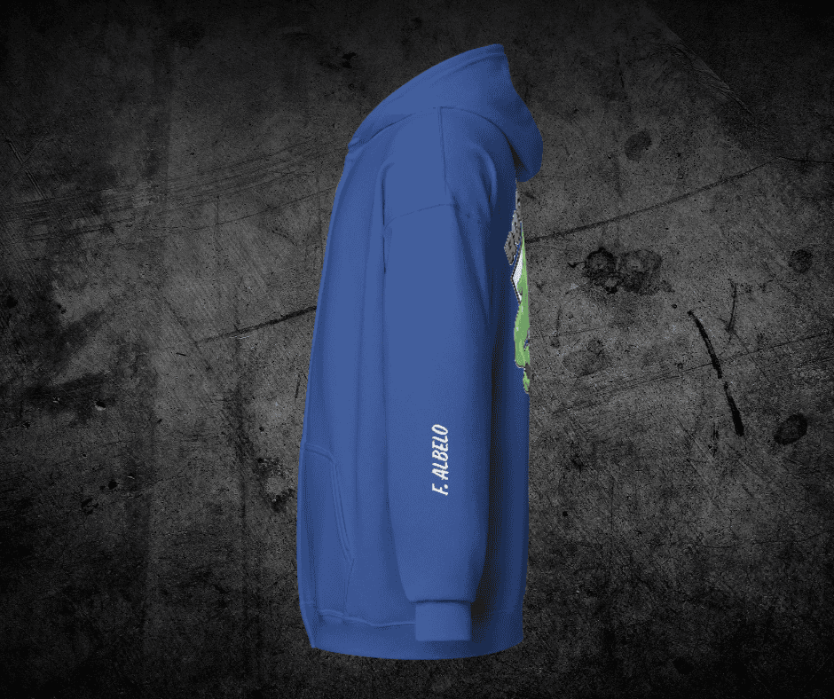 Blobby Heavy Blend Zip Hoodie With Embroidered Sleeve