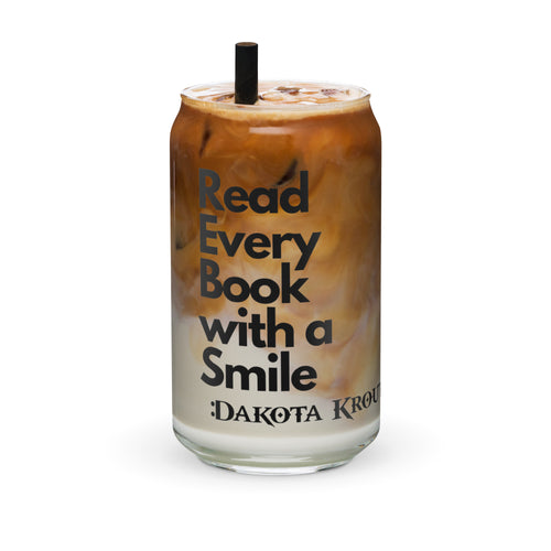Read Every Book with a Smile glass