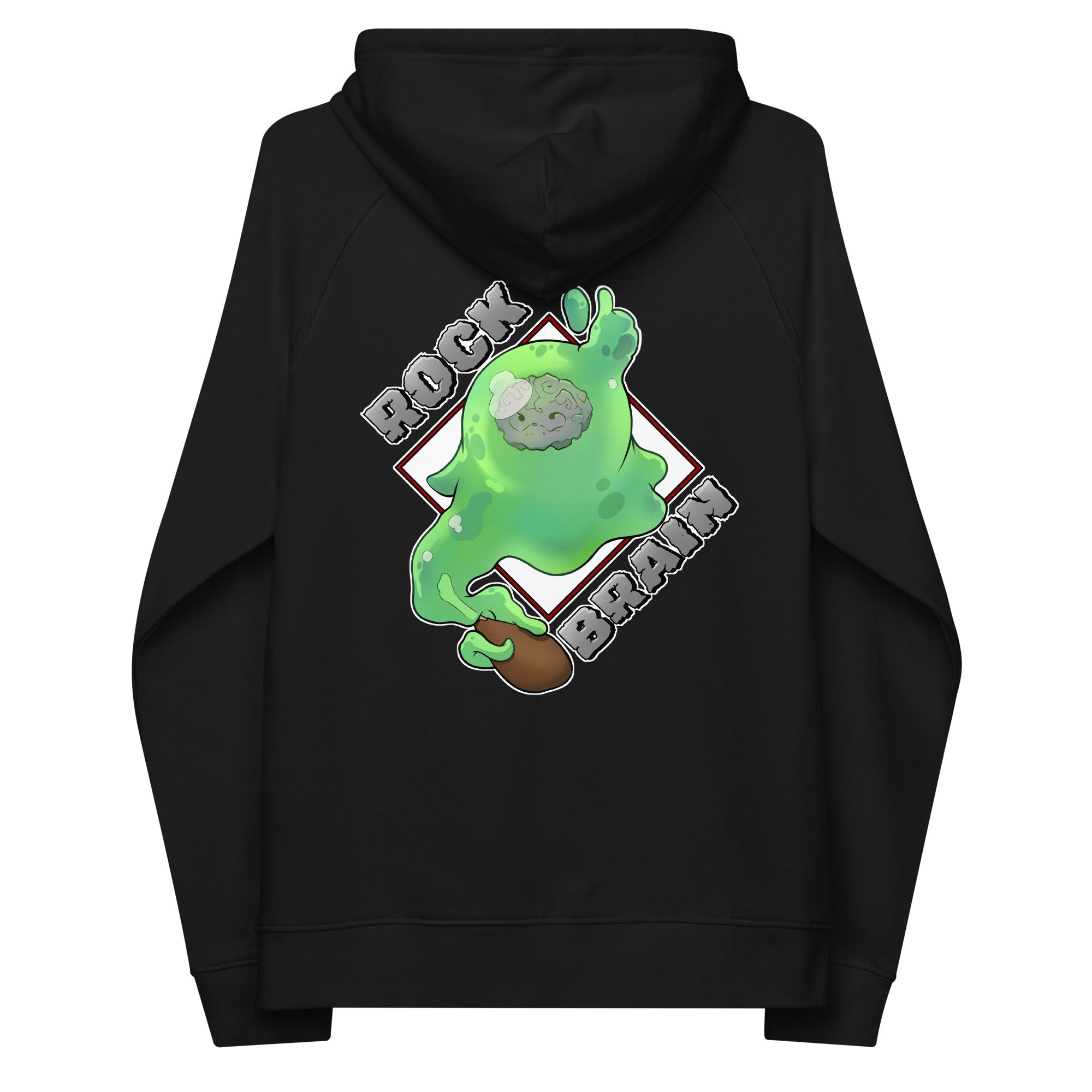 Blobby Raglan Hoodie With Embroidered Sleeve