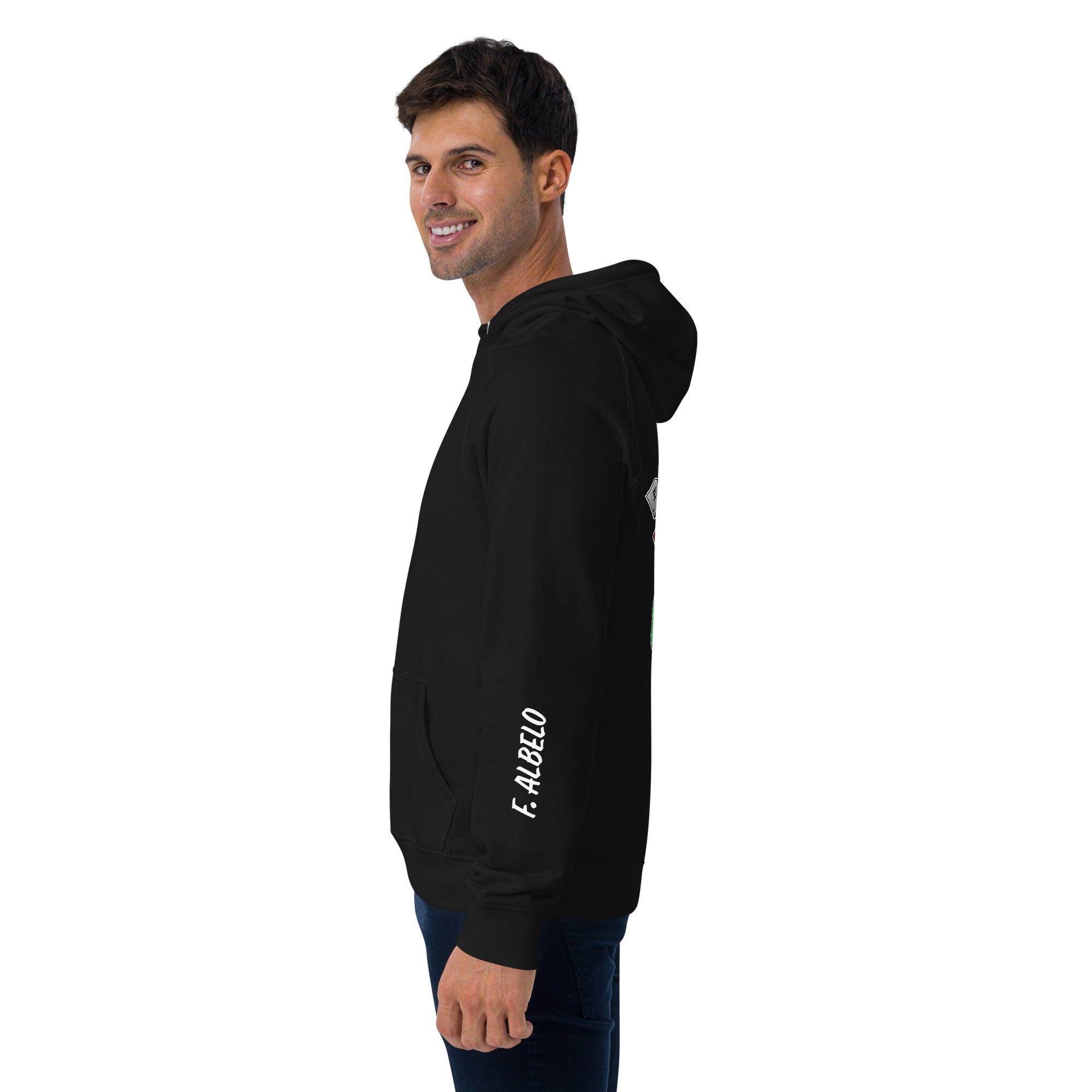 Blobby Raglan Hoodie With Embroidered Sleeve