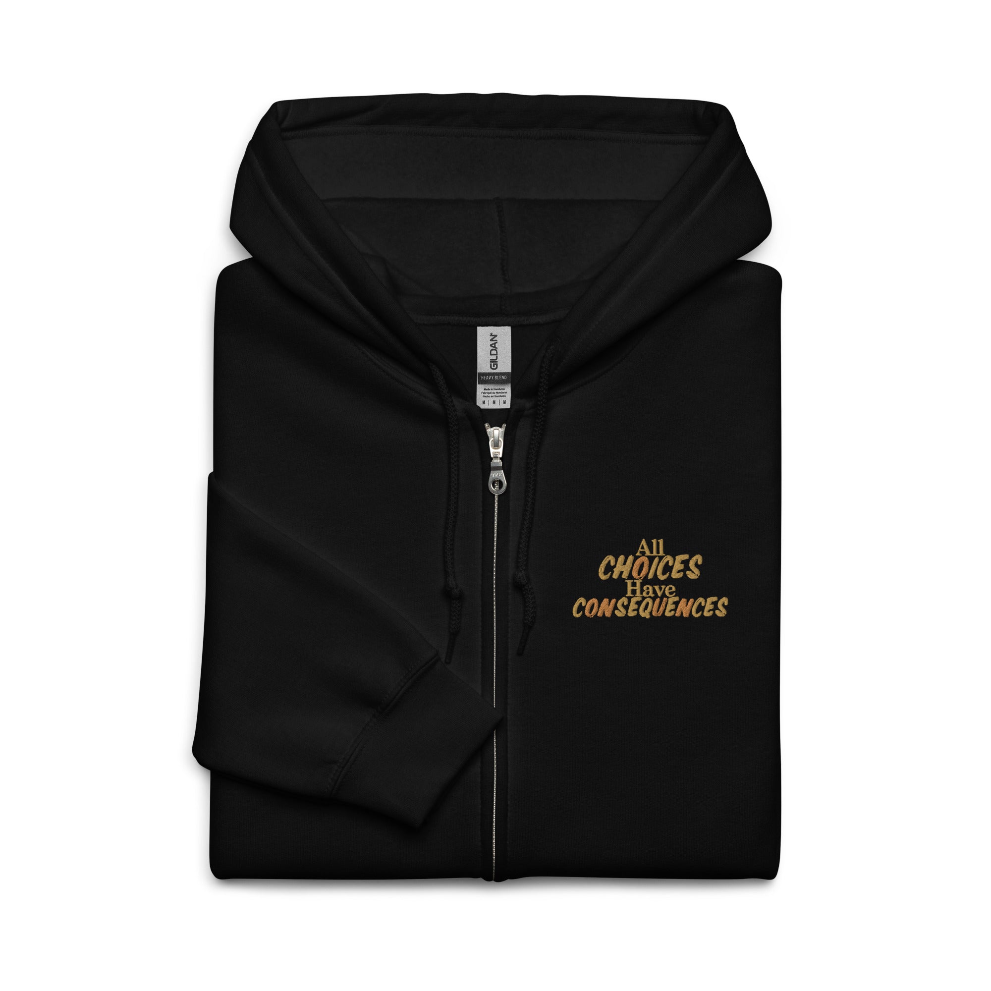 Unbound Unisex zip hoodie with embroidery