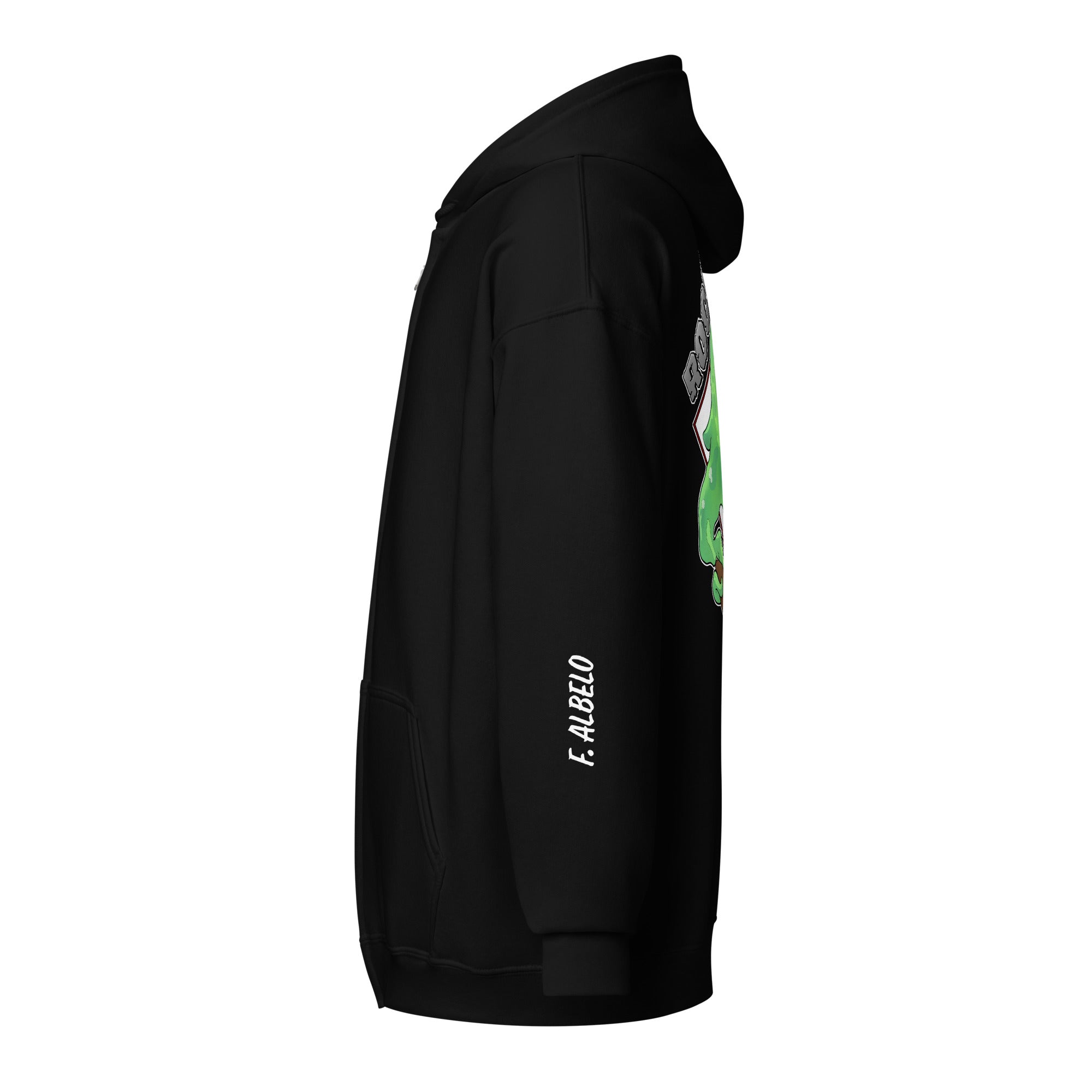 Blobby Heavy Blend Zip Hoodie With Embroidered Sleeve
