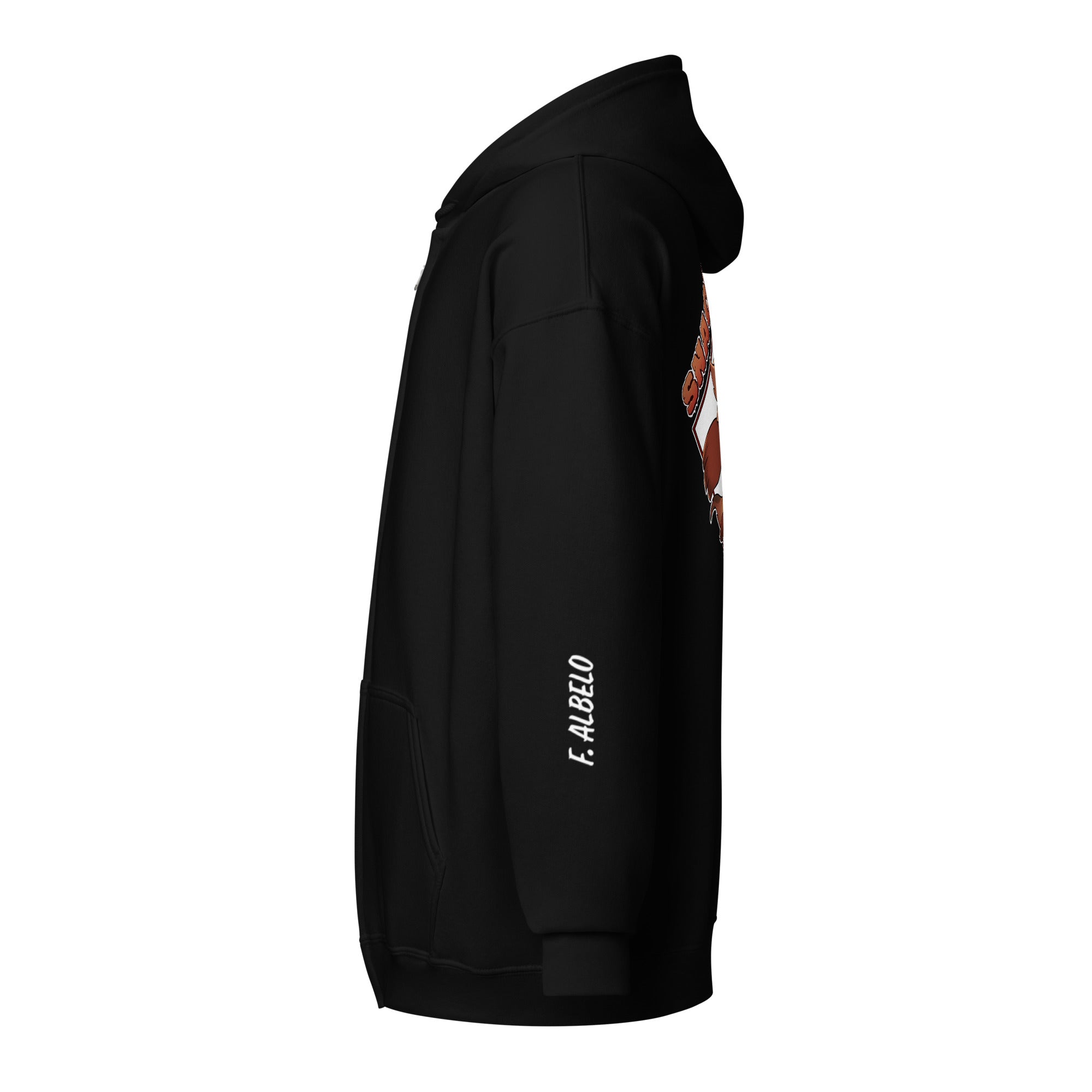 Fievil Heavy Blend Zip Hoodie with Embroidered Sleeve