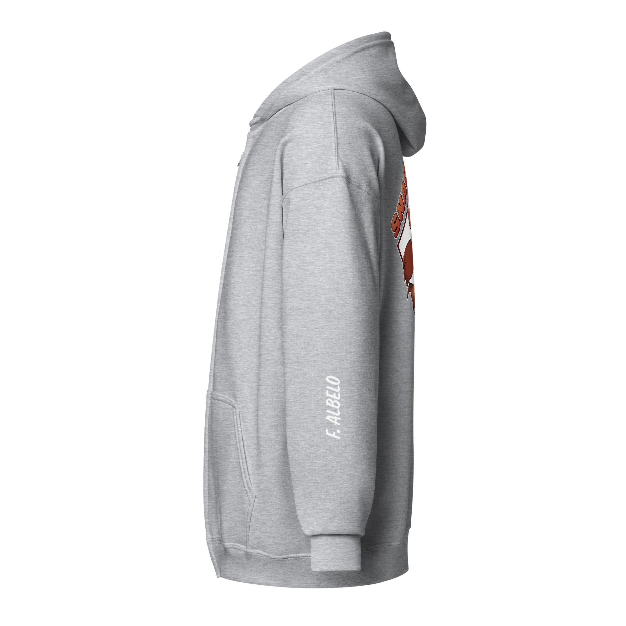 Fievil Heavy Blend Zip Hoodie with Embroidered Sleeve